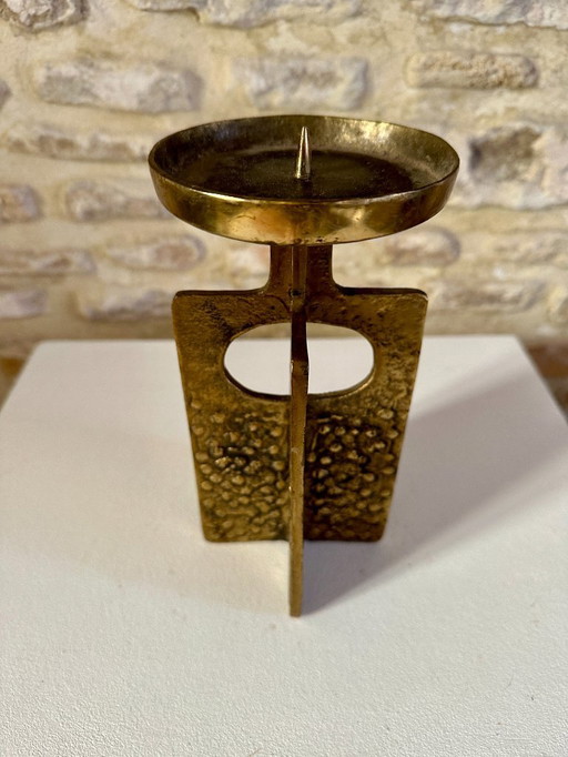 BOUGEOIR BRUTALISTE BRONZE VINTAGE