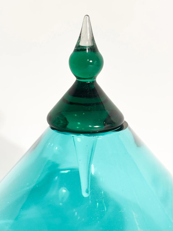 Green Murano Glass Bottle by Alberto Ricci for De Majo, 1993, Decorative Objects, Hedendaags (photo 4 of 7)