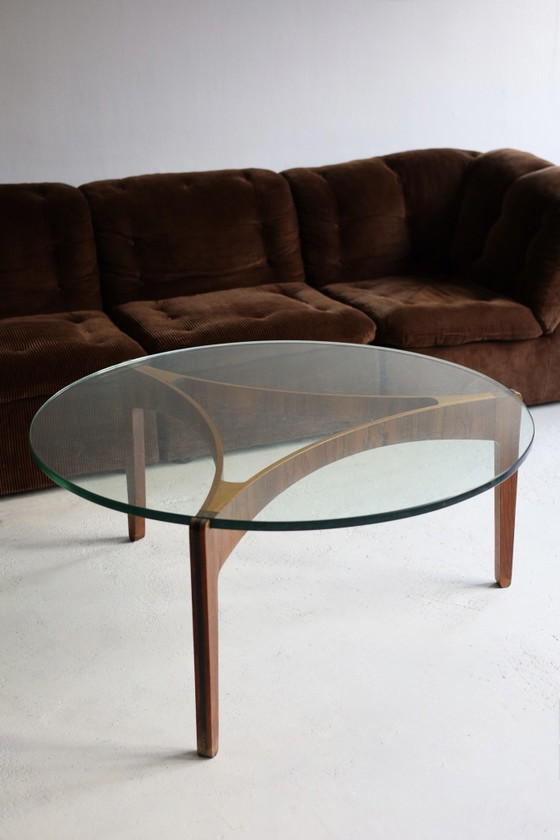 Vintage Coffee table, Sven Ellekaer – Glass, Wood (photo 6 of 6)