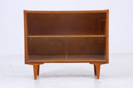 Vintage chest of drawers with glass doors 60s | Mid - Century display case hallway cabinet | Retro 70s wood #06-18