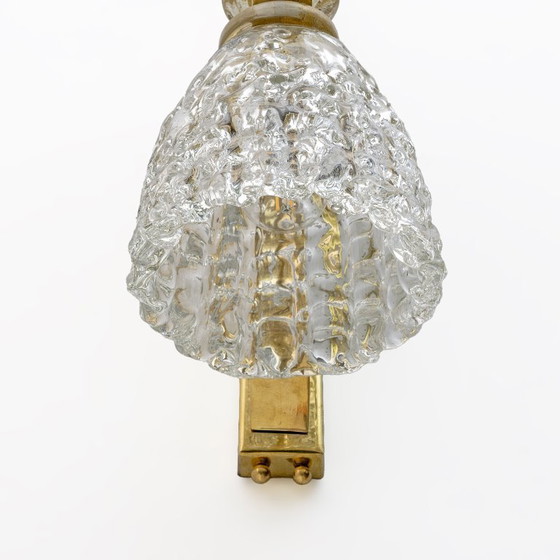 Image 1 of Coppia di lampade in vetro di Murano e ottone in stile Art Decò