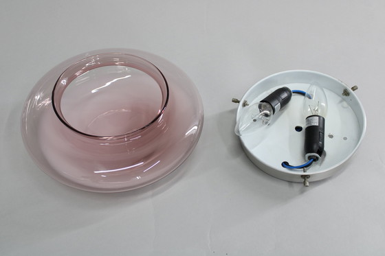 Image 1 of Glazen plafondlamp uit 1970, Italië