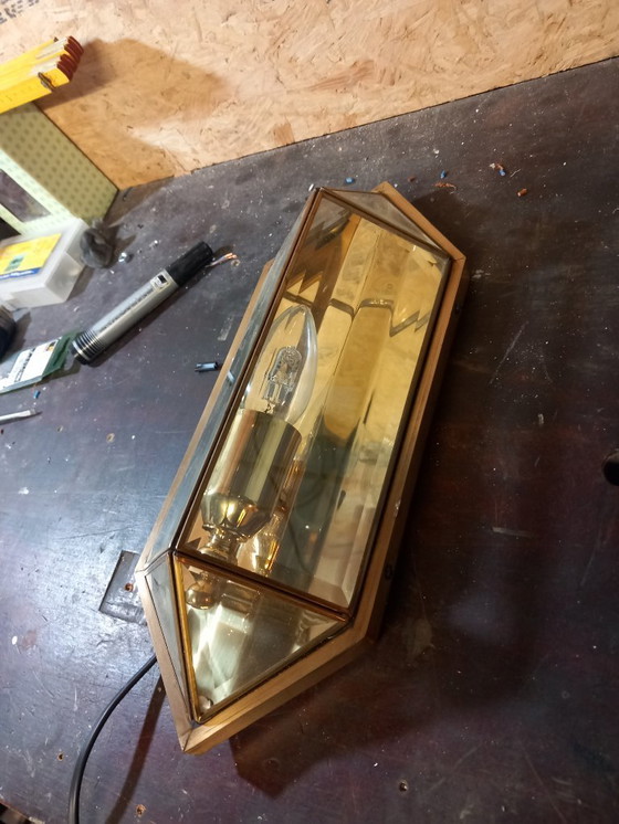 Image 1 of Deknudt Wandleuchte aus Glas und Messing