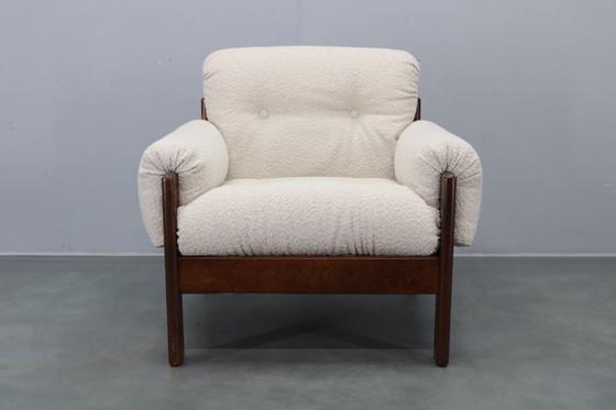 Image 1 of Poltrona Bouclé restaurata di metà secolo, Cecoslovacchia, anni '70