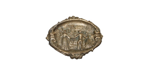 Antieke messing sierplaat / decoratieve schaal / asbak Danses Bretonnes – decoratieve objecten, Brass
