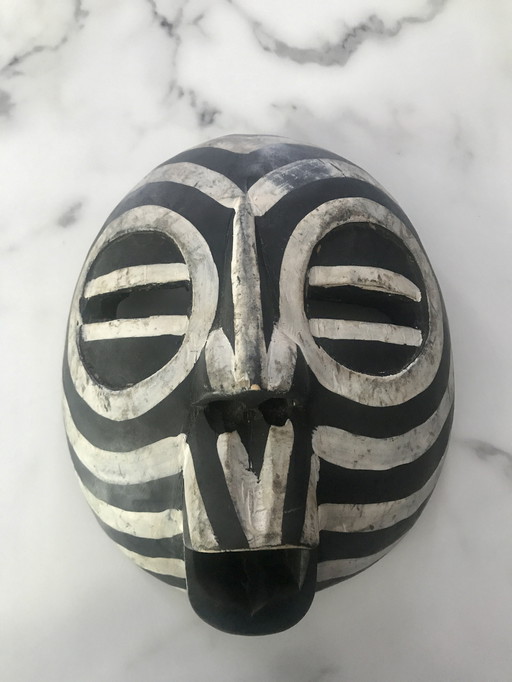 Tribal mask Africa Ghana black and white