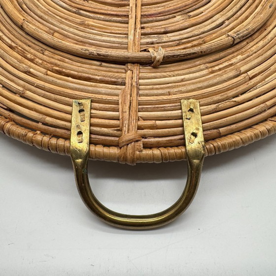 Vassoio da Portata XXL in Rattan e Ottone Anni '70 – Stile Gabriella Crespi – Gabriella Crespi Style (photo 10 of 10)