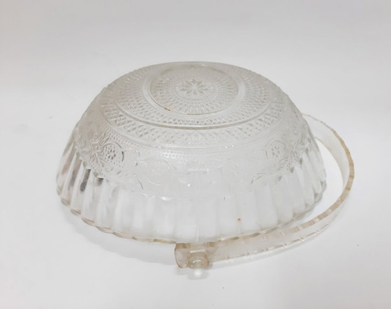 Image 1 of Vintage geperst glazen decoratieve mand, fruitschaal
