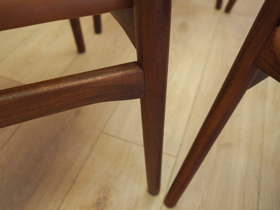 Image 1 of Set van zes teakhouten stoelen, Deens design, jaren 70, gemaakt in Denemarken.