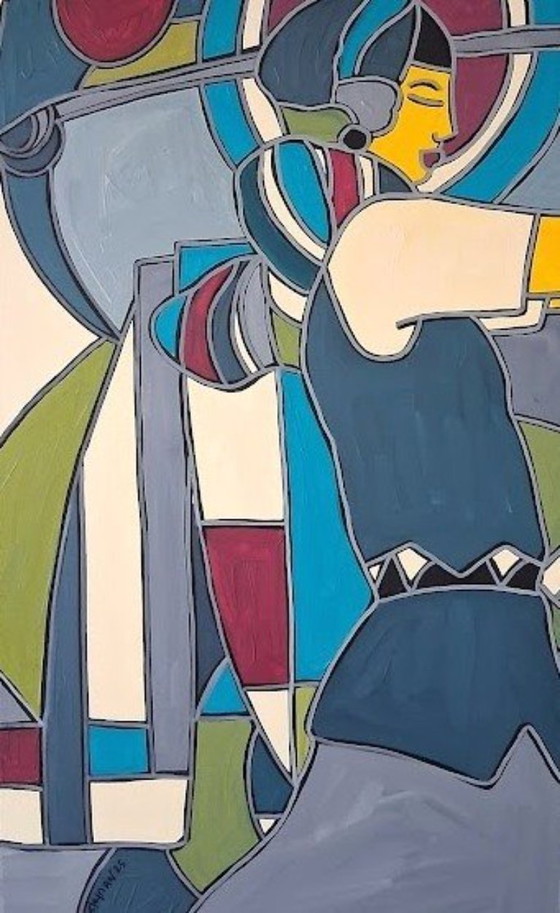Image 1 of Patricia KLEYMAN - The Golfer - Artist's Painting