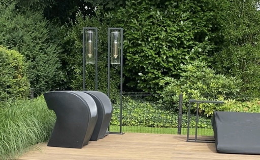 6 fauteuils de jardin Moroso Little Albert, chaises – tuinstoelen, Plastic