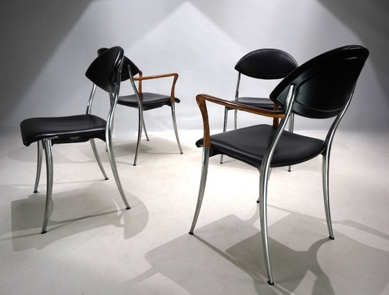 Image 1 of Set of four Coro dining chairs by Luigi Origlia, 1980
