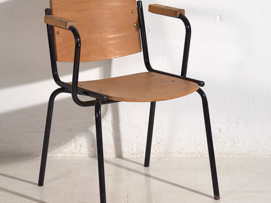 Sedia da ufficio in stile vintage con braccioli (c.1950) – Sedie da ufficio, Iron, Industrieel (photo 2 of 10)