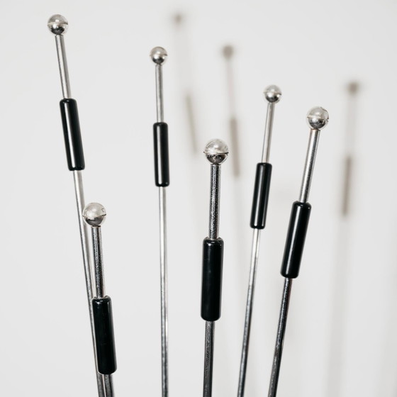 Image 1 of Garderobenständer aus Travertin und Stahl der Gebrüder Mannelli, modernes Design der 1970er Jahre