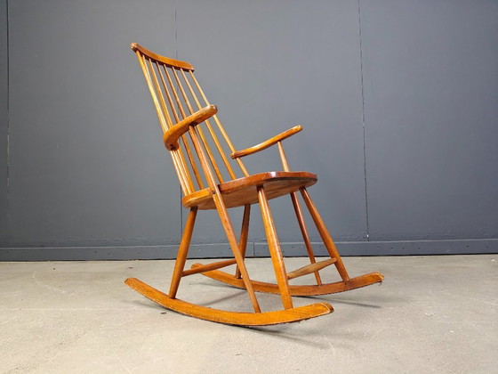 Image 1 of Sedia a dondolo scandinava di metà secolo, anni '60