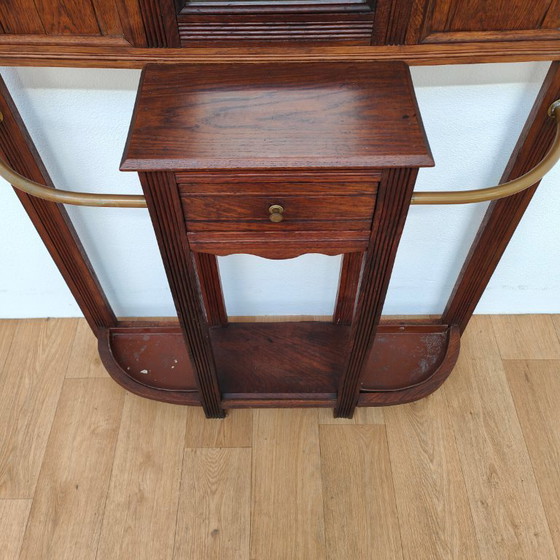 Image 1 of Antique hallway furniture, coat rack, free-standing coat rack with mirror