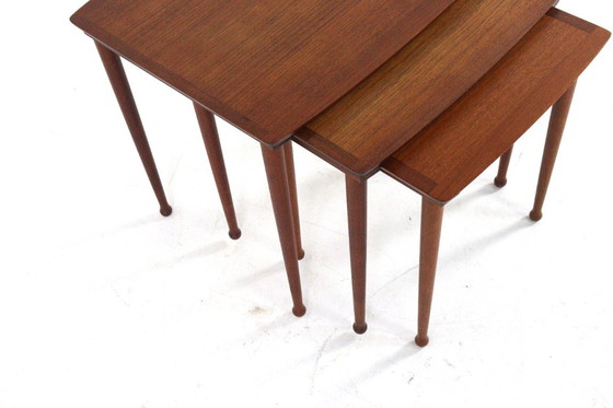 Image 1 of Jørgen Aakjær Jørgensen for Møbelintarsia nesting tables vintage Danish design