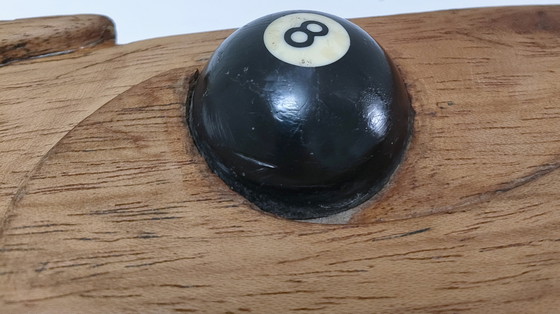 Image 1 of boîte bois queue billard sculpturale