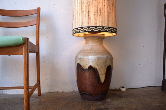Image 1 of 1960s Ceramic Floor Lamp Lampe de sol Céramique Vintage Fat Lava