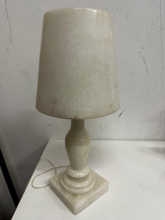 Image 1 of Vintage 70's Alabaster Lamp H 39 Cm