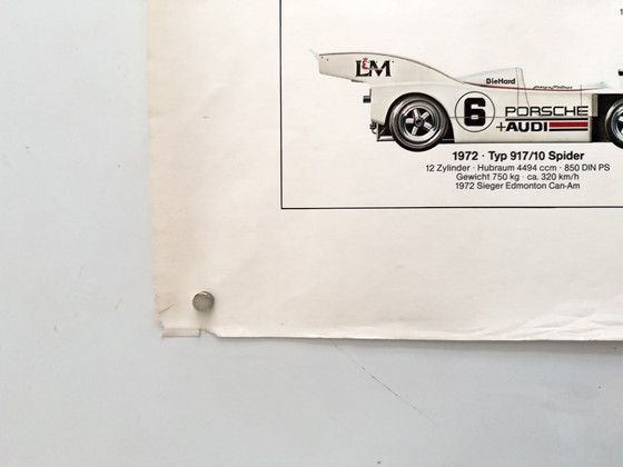 Image 1 of 🏁 Voitures de course Porsche 1953–1974 – 1974 – Affiche originale de Ken Rush | 102 × 76 cm | Allemagne