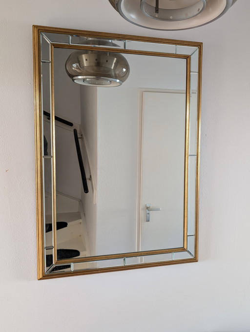 Vintage Dekundt luxe spiegel facet geslepen goud jaren 70 