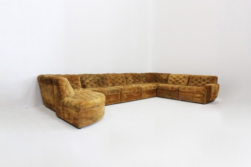 Vintage modular sectional sofa velvet 1970s by Laauser, set of 9