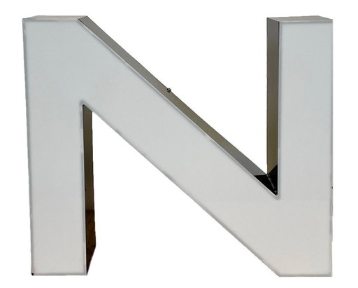 Grande lettera N illuminata d'epoca, anni '80