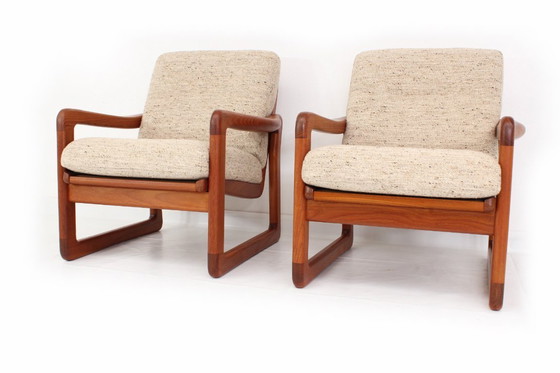 Image 1 of Comme neuf ! Deux fauteuils Holstebro au design danois du milieu du siècle, en teck massif, laine vierge de qualité supérieure, 