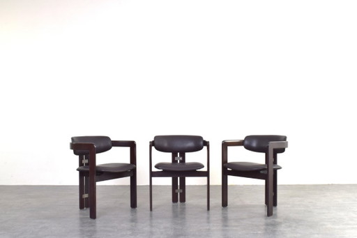 Chaises Pampelune d'Augusto Savini pour Pozzi, ensemble de 3 – fauteuils, Wood