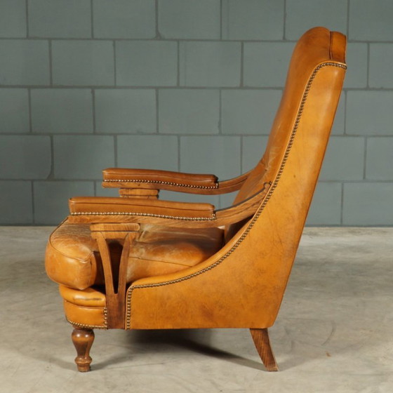 Fauteuil vintage en cuir marron – Wood, Leather (photo 6 of 16)