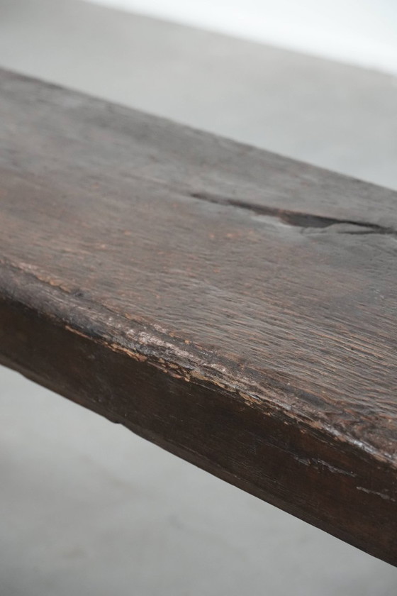Image 1 of Antique English early 19th century hall bench/bench for the dining table made of oak