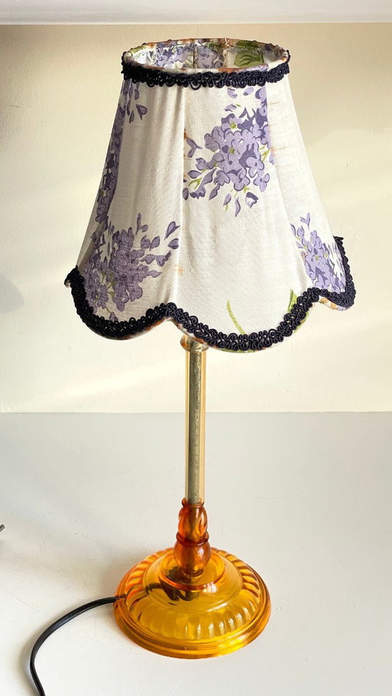 Vintage Plexiglas and lilac fabric lamp – Table lamps, Textile (photo 10 of 29)