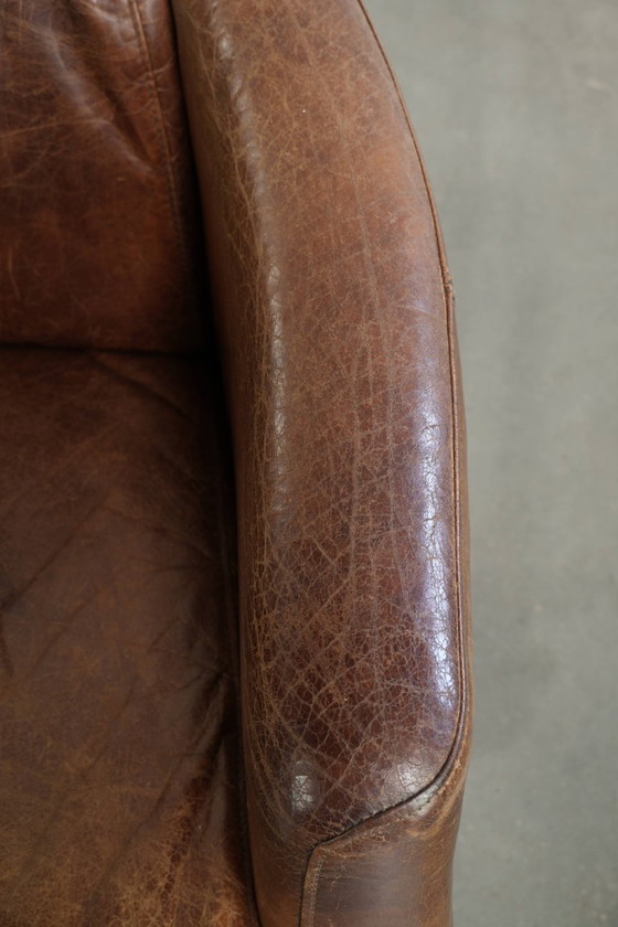 2x Poltrone Aviator Design Vintage in Pelle Bovina Caratteristica con Grana in un Bel Colore Cognac – Leather (photo 9 of 14)