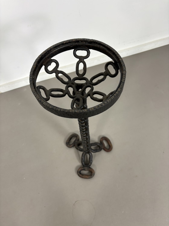 Image 1 of Vintage Brutalist Wrought Iron Ashtree '70