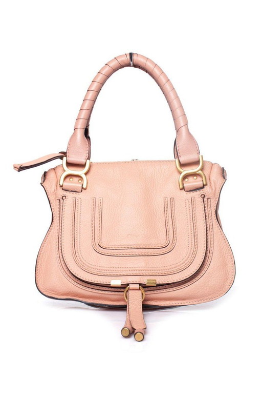 Chloe, piccola borsa Marcie in pelle color rosa Fallow