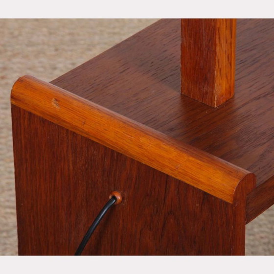 Image 1 of Lámpara de pie modernista de roble y metal cromado, atribuida a DIM, 1930