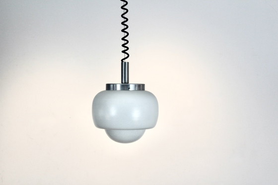 Peill & Putzler Aluminum and Opal Glass Bubble Pendant, Germany, 1960s, Pendant lamps, Aluminium, Black (photo 10 of 10)
