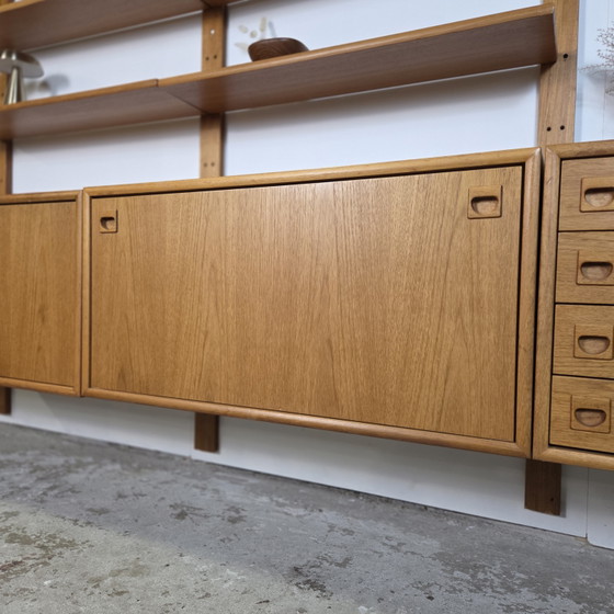 Image 1 of Vintage Danish teak wall system 1960s bookcase Danish