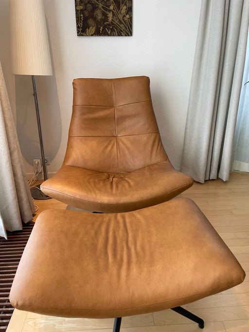 Leather swivel armchair Rebound