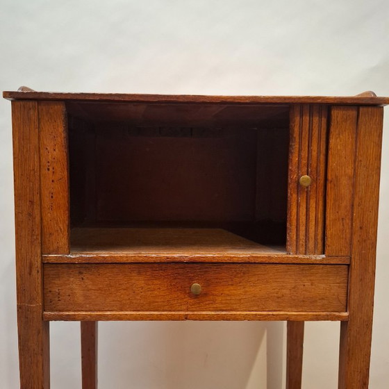 Antiek Hollands Potten- Of Nachtkastje Van Massief Eikenhout Uit De Periode Rond 1800 (Louis Seize-Stijl) (photo 7 of 11)