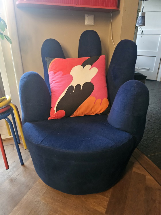 Image 1 of Vintage hand draaistoel - blauw 