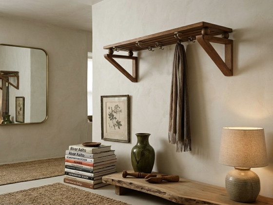 Image 1 of Midcentury modern houten wand kapstok 