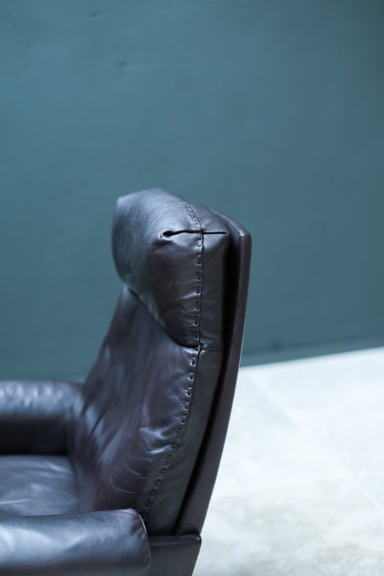 Image 1 of Poltrona vintage De Sede DS-31 | Schienale alto girevole | Pelle marrone | Anni '70