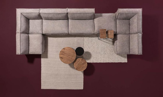 Image 1 of Modulaire hoekbank (Goossens Jim) Micro Leer Alcamara Licht Grijs