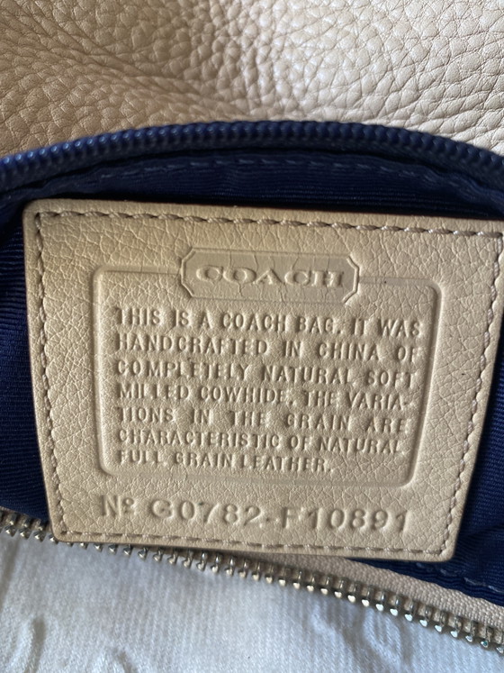 Image 1 of Coach handbag, leather, beige, new