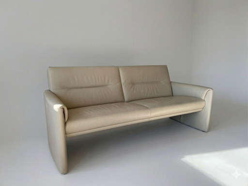 Sofá Leolux Boavista de diseño, 3 plazas, piel beige.