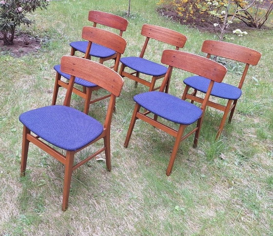 Image 1 of Mid Century Set of 6 Teak Dining Chairs by Farstrup, Denmark 1960s