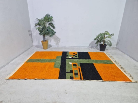 Image 1 of Mehrfarbige Berber-Tapis aus Leinen, 300 x 200 cm