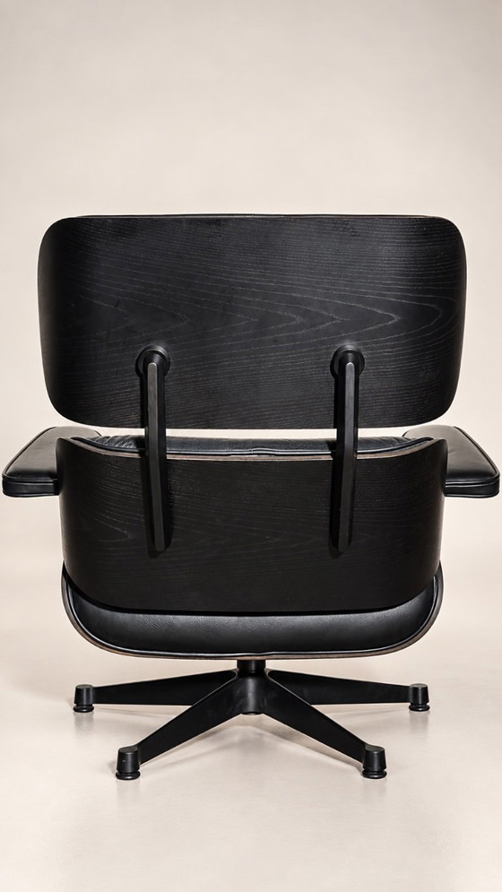 Lounge stoel Eames VITRA Model 670 & 671 – Verstelbare relaxstoel, Leer, Hout (photo 14 of 14)
